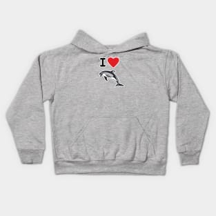 I Love Pacific White-sided Dolphins Kids Hoodie